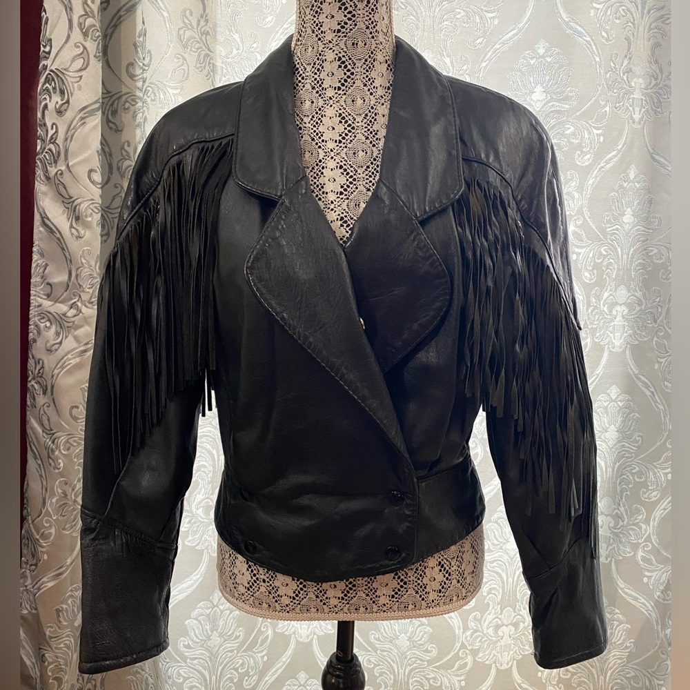 80s Fringe/Concho Leather Jacket